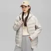 Transmisión en Vivo de Invierno Popular Transfronteriza Chaqueta Ligera de Plumas para Exteriores Hombres y Mujeres Chaqueta con Capucha para Pareja 90 Terciopelo Se Puede Tejer con Dos Aberturas