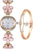 Relógio Digital Feminino Compacto e Moderno com Estampa Floral, Escala com Strass e Pulseira Fina, Adequado para Estudantes, Versátil para o Uso Diário, com um Toque de Luxo