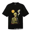 Comércio Exterior Transfronteiriço Em Estoque Derreter Conector Estilo Americano Marca Tendência High Street Retro Estampa Líquida Camiseta Casual Solta de Manga Curta