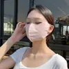 Mascarilla Pequeña Protectora Solar de Verano para Mostrar la Cara para Mujeres Ciclismo Deportivo al Aire Libre Transpirable Color Sólido Protector Solar Protección Ocular Mascarilla de Seda Helada