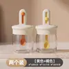 Compartimento para Cuchara Separado Retráctil Tarro de Condimentos Sellado Caja de Condimentos a Prueba de Humedad Cocina Hogar Tarro de Sal Almacenamiento Botella de Vidrio para Condimentos Tarro