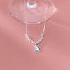Collar de Plata Esterlina S925 Aerchi Dulce Collar de Encaje con Cuentas Redondas de Flor de Coche Corazón Brillante de Alta Gama para Mujeres Y01065