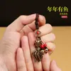 Chaveiro de Carro Peixe Dourado de Latão Retrô Todo Ano, Pequenos Presentes Criativos para Homens e Mulheres, Pingente de Chave Koi