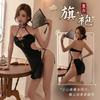 Talla Grande Lencería Estilo Chino Sexy Modificado Fenda Cheongsam Nuevo Estilo Chino Cuello Puro Espalda Descubierta Bordado Pijama para Mujer