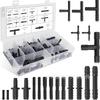 Caja de 113 piezas conector rápido para tubería de agua de coche con hebilla 12 especificaciones conector de tubería de pulverización de agua combinación T recta pasante
