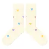 Calcetines Finos de Primavera y Verano para Mujer, Calcetines de Encaje de Algodón con Corazón, Media Pantorrilla, Dulces y Lindos, Estilo Coreano Fresco con Lazo, Estrellas y Diseños de Cerezas