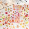 Zabc Calcomanías Planas No. Materiales de Decoración para Diario Serie Casa de las 7 Flores Temática de Plantas, 6 Hojas en 6 Diseños para Elegir