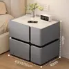 Mesita de noche inteligente, simple y moderna, multifuncional con carga inalámbrica y altavoz, gabinete de mesita de noche de madera maciza de lujo ligero para uso en el hogar del dormitorio