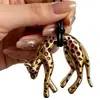 Encanto Salvaje Único~Collar con Colgante de Leopardo Negro y Dorado para Mujer, Cadena Larga para Suéter de Moda Estilo Old Money, Accesorio de Tendencia