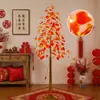 Lámpara de Árbol de Caqui Brillante del Año del Caballo 2026 Atmósfera del Festival de Primavera Decoración de Escena para Sala de Estar Adorno de Caqui Buena Suerte Decoración de Iluminación del Año del Caballo