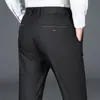 Pantalones casuales nuevos de alta gama para otoño de Hong Kong, pantalones rectos holgados para hombre, pantalones para hombres de mediana edad, casual de negocios resistentes a las arrugas