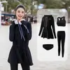 Novo Traje de Neoprene Coreano Feminino Manga Longa Traje de Banho Medusa Dividido Protetor Solar Emagrecedor Traje de Snorkel Traje de Banho
