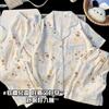 2026 Novo Conjunto de Pijama Verão para Meninas - Manga Curta, Calça Longa, Algodão Nuvem, Roupa de Casa - Conjunto de Três Peças para Crianças Maiores