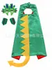 Carnaval de Halloween Infantil Fantasia de Capa de Dinossauro Adereços Máscara de Olho de Dinossauro Verde Engraçada Pulseira Cosplay