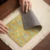 Alfombrilla de té de doble capa para salas de té, estilo chino nuevo, inspirada en Zen, para preparación en seco, camino de mesa, absorbente y resistente al calor, alfombrilla para mesa de té, soporte para tetera, posavasos para té