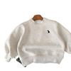 [Oferta especial] Sudadera polar bordada con dibujos animados para niños pequeños, estilo coreano, cuello redondo, invierno 2025