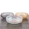 Ensaladera de verduras en relieve estilo europeo, cuenco de vidrio martillado transparente, cuenco para desayuno doméstico, cuenco para avena, cuenco para postre