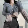 Suéter Corto Cálido de Manga Larga con Cuello en V Sexy y Ceñido a la Cintura, Suéter Suave tipo Cera de Corea del Sur, Chic de Primavera y Otoño, Versátil para Cualquier Ocasión, Nicho para Mujeres