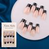 24 Peças Clássicas Preto Branco Francesinha Quadrado Gota de Água Amêndoa Unha Postiça Manicure