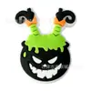Flor de zapato de Halloween Hebilla de zapato fantasma Accesorios para zapatos con agujeros de Halloween Accesorios de pegamento suave de PVC Accesorios Croc Transfronterizo