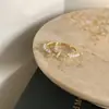 Design Nicho Exquisito Pérola Zircônia Laço Anel Aberto Feminino Luz Luxo Elegante Nicho Avançado Anel de Dedo