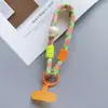 Dopamina Colorido Cordón Corto Correa para Teléfono Correa de Muñeca Tarjeta Colorida Perla Dibujos Animados Lindo de Mano Bloqueo de Color Correa de Moda