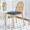 Silla de Comedor de Ratán para el Hogar Silla de Balcón para Exteriores con Respaldo Mesa y Silla de Restaurante de Ocio Estilo Rústico de Hierro Silla de Ratán Estilo Nórdico