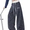 Pantalones de Pierna Ancha a Cuadros Patchwork Americano para Hombre, Temporada de Primavera y Otoño, Cintura Alta, Holgados, Casual, Pantalones Largos de Bloques de Color de Nicho
