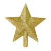 Decorações de Natal Decoração de árvore de Natal topo pentagonal Estrela de cinco pontas para topo de árvore Estrela de topo de árvore estrela com pó dourado