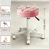 Taburete de Salón de Belleza con Ruedas, Giratorio y de Altura Ajustable, Taburete Redondo para Maquillaje y Vestir, Peluquería, Salón de Uñas, Taburete de Barbería, Silla de Trabajo Grande