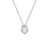 Elegante Colgante de Corazón con Corona Moda Versátil Lujo Ligero Gama Alta Cadena para Clavícula que No se Desvanece para Mujeres en Acero de Titanio con Retención de Color