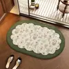 Tapete de Chão para Banheiro Wind Usado Tecido de Linho Absorvente Antiderrapante Pad para Porta de Banheiro Tapete de Vaso Sanitário Carpete de Banheiro