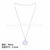 Colar Trevo de Quatro Folhas Van Cleef & Arpels CNC Versão Alta Madrepérola Branca Natural Banhado a Ouro 18K Real Prata Pura Colar de Dez Pétalas