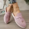 Chinelos Europeus e Americanos de Tamanho Grande para Primavera Atacado Meio Chinelos Novo Estilo Transfronteiriços Sapatos Preguiçosos Biqueira Externa 2026 Slip-ons Casuais