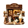 [Taller de Tueste de Café] Relieve de Resina Casa Miniatura Tridimensional Imán para Nevera Decoración Creativa Personalizada Imán de Recuerdo