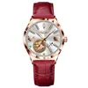 Relógio Diamante Verdadeiro Automático Mecânico Feminino Luminoso À Prova D'água Exquisito Relógio Feminino Moda Vazado Mecânico de Pulso Feminino