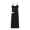 Comércio Exterior Atacado Roupas Femininas Estilo Europeu e Americano Transfronteiriço Aliexpress Novo Zra Pronto para Vestir Recorte Preto Alça Longa Saia