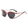 Nuevas Gafas de Sol Y2K Huecas de Diamante Ojo de Gato Gafas de Sol Ins Europeas y Americanas Personalidad de Moda Gafas de Sol para Mujer Forma Cóncava