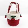 Fabricante Vende Bolsas Femininas de Fio de Algodão, Bolsas Femininas com Estampa de Cereja, Bolsas Pequenas Casuais, Bolsas de Armazenamento de Corda de Algodão Tecidas à Mão, Bolsas Balde