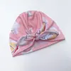 Chapéus Europeus e Americanos para Recém-Nascidos de Comércio Exterior, Chapéus Indianos Estampados de Laço Fofo para Primavera e Verão, Chapéus de Tricô com Orelhas de Coelho