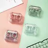 Estuche portátil para lentes de contacto, simple y lindo, estilo Ins, caja de almacenamiento compañera para chicas, estuche transparente de alta gama para lentes de contacto