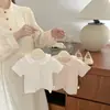 Cárdigan de verano fino y transpirable para bebé niña, manga corta, cuello de muñeca, top sencillo para niñas, ropa para niños