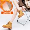 Botas Martin Amarillas de Cuero de Vaca de Dos Capas con Suela Gruesa para Mujer Estilo Europeo Botas Invierno 2026 Nuevos Zapatos Cortos de Cuero Versátiles de Media Pantorrilla