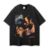 Marca de Moda Urbana Vintage Estilo Europeo y Americano Camiseta Floral Baloncesto Estilo Retro Unisex Manga Corta Manga Media Camiseta
