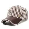 Nueva Gorra de Béisbol Houndstooth M Primavera y Verano Estilo Coreano para Mujer Joven Versátil Estilo Pequeño Fragante Gorra Trasera Abierta para Cola de Caballo