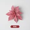 Flores Plásticas com Glitter Dourado de Natal (9 unidades), Flores Coloridas de Natal, Opções Multicores, Guirlanda, Decorações para Árvore de Natal, Acessórios de Flores de Natal