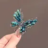 Brillante Pinza para el Cabello de Mariposa con Diamantes Flash Franceses para Mujer, Pinza de Peinado de Nuevo Estilo de Gama Alta en la Parte Posterior de la Cabeza, Pinza para Recogido Parcial