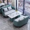 Conjunto de Sofá de Um Lugar de Luxo e Mesa de Centro para Lazer, Recepção de Hotel, Escritório, Sala de Vendas, Mesas e Cadeiras de Reunião, Salão de Beleza