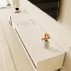Tapete de Mesa Simples Off-White para Gabinete de TV para Uso Doméstico, Toalha de Mesa de Couro de Alta Qualidade, Impermeável e à Prova de Óleo, Resistente a Manchas e Desgaste