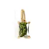 Chihang Jewelry Colgante Cuadrado Geométrico de Acero Inoxidable con Circonita Chapado en Oro Accesorios de Colgante Piedra de Nacimiento de Diciembre